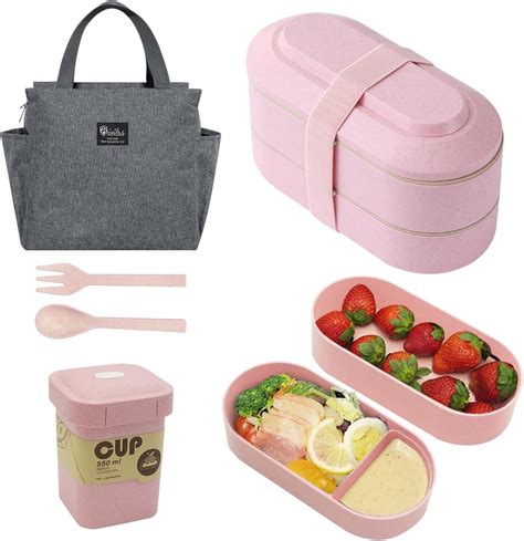 Haoh Bento Lunch Box Kit 1400 ml Double Couche Hermétique Boite Repas