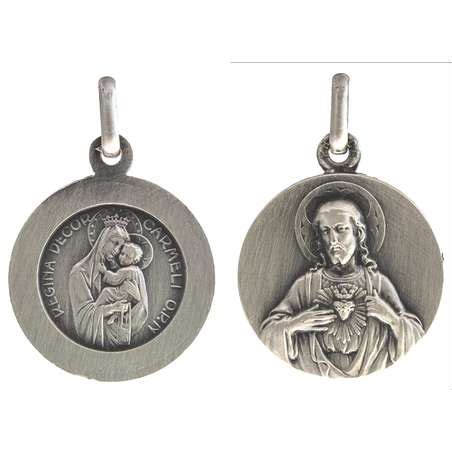 Vente médaille scapulaire mont carmel argentée 18 mm