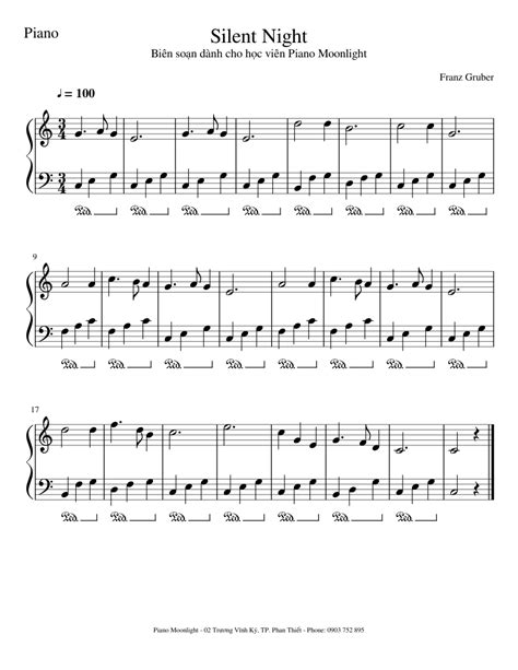 Silent Night Sheet Music For Piano Solo Easy