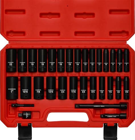 Casoman Inch Deep Impact Socket Set Metric Sae Piece Socket