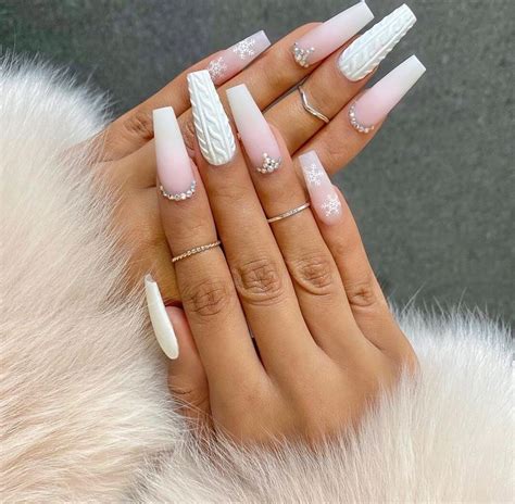 Winter Ombré Set Winter Nails Acrylic Pretty Nails Stylish Nails