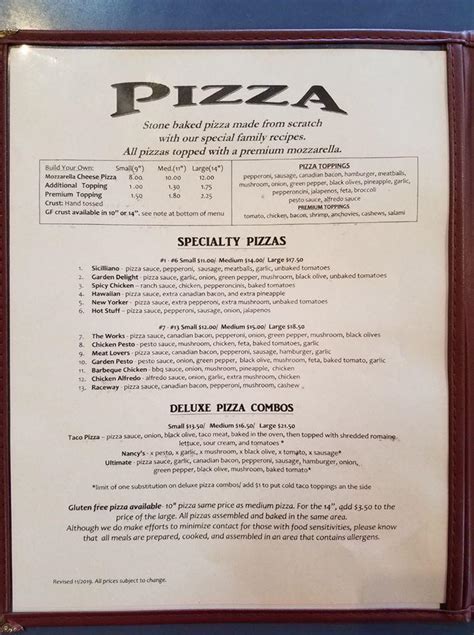 Menu at Hometown Pizza pizzeria, Twisp