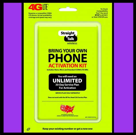 Straight Talk Sim Card Verizon Network G Lte Activation Cdma Kit With