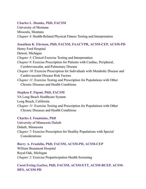 Acsms Guidelines For Exercise Testing And Prescription By Coll Z Lib