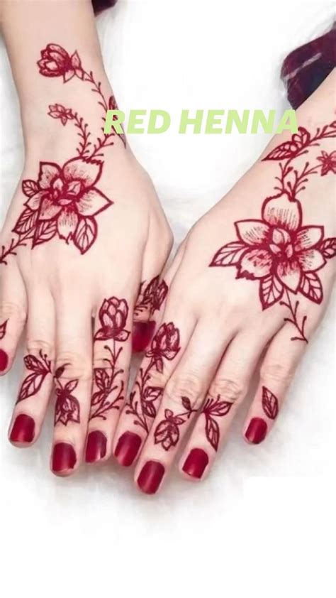 RED HENNA DESIGN // HENNA TATTOO // SIMPLE HENNA DESIGN in 2023 | Henna ...