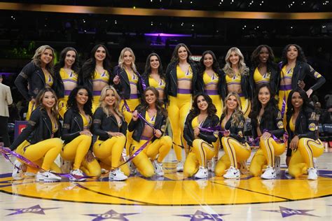 Los Angeles Lakers Girls Cheerleaders Pose After The Game Against The