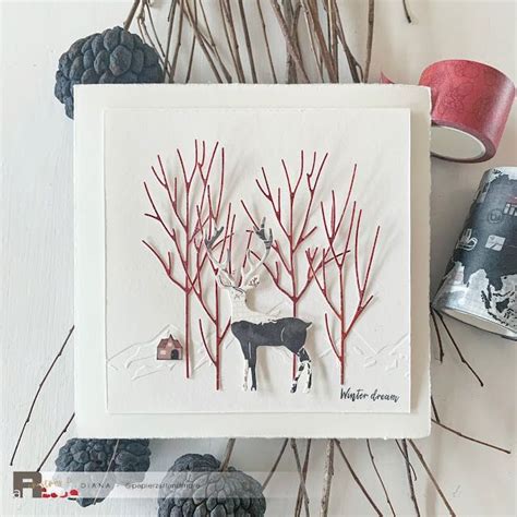 PapierZART Weihnachtsspecial 3 Washi Liebe Roter Baum Karten