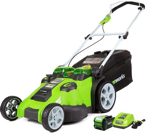 Greenworks 25302 20 Inch 40v Twin Force Cordless Lawn Mower 5 0ah Patio Lawn