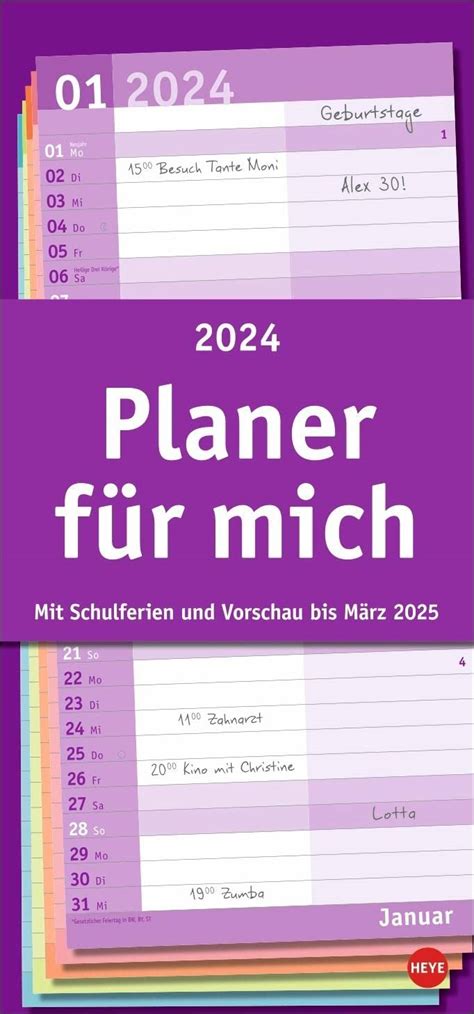 Basic Planer F R Mich Praktischer Wandplaner Mit Spalten