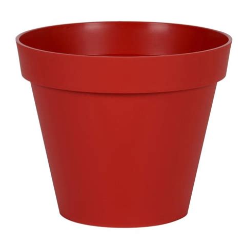 Pot Rond Toscane X H Cm L Rouge Rubis Eda