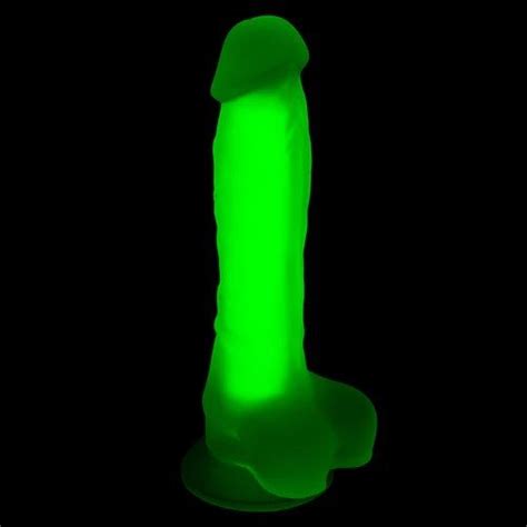 Glow Rave 6 5 Glow In The Dark Suction Cup Dildo Clear Green Sex