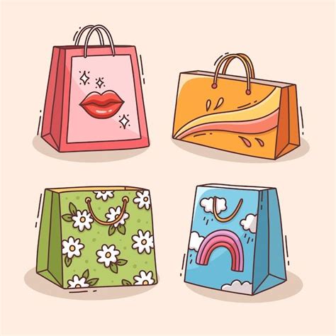 Free Vector Hand Drawn Shopping Bag Cartoon Illustration In