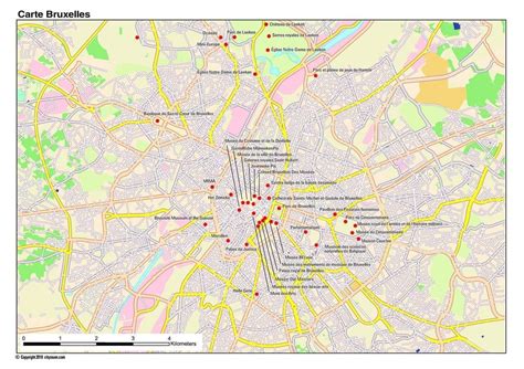 Carte De Bruxelles Plan Des Principaux Lieux