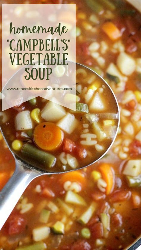 Homemade Campbells Vegetable Soup Beef Soup Recipes Vegetarian