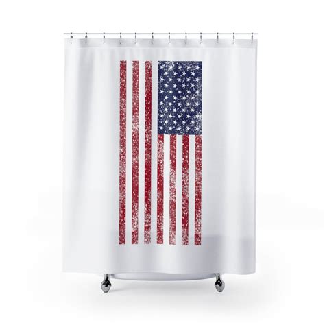 Usa Flag Shower Curtain American Flag Shower Curtain Patriotic Etsy Uk