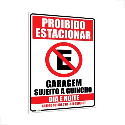 Placa De Proibido Estacionar Garagem Grande X Acm Frete Gr Tis