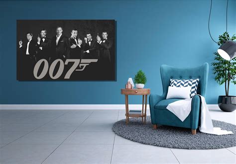 James Bond Canvas Wall Art All The Bonds Wall Art James Bond Etsy