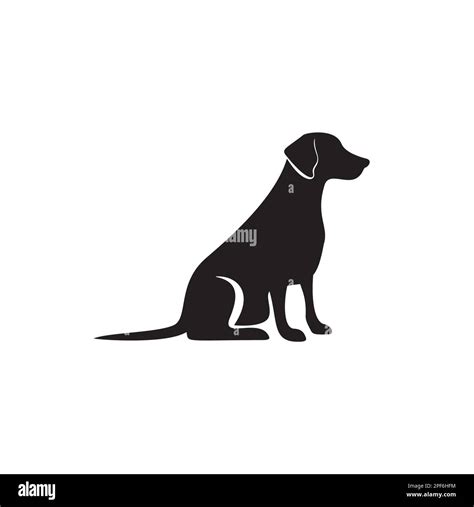 Vector Silueta Negra De Un Perro Aislado En Un Fondo Blanco Eps