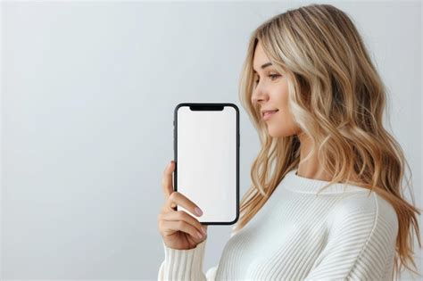 Premium Photo Woman Showcasing Smartphone Mockup Created With