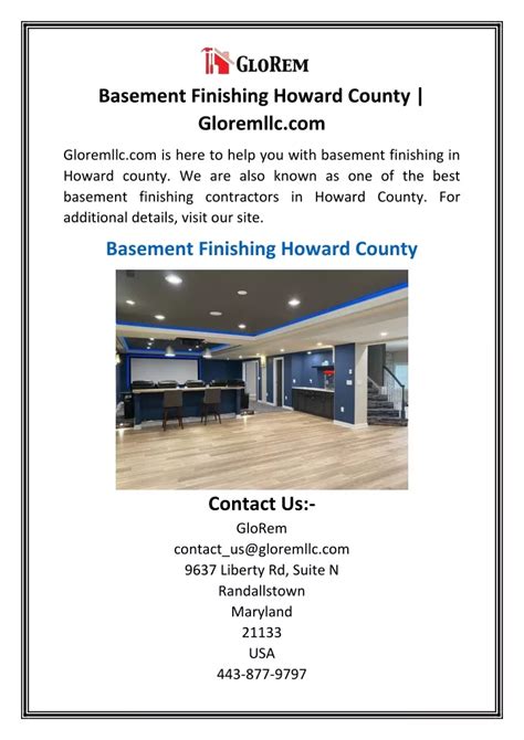 Ppt Basement Finishing Howard County Gloremllc Powerpoint