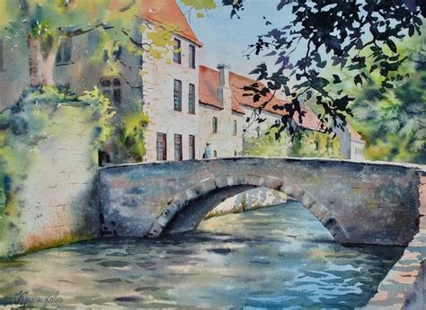 Stone Bridge Painting by Olga Krasyukova | Saatchi Art | Skiss