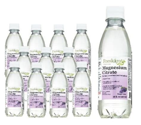 Magnesium Citrate Saline Oral Solution Laxative Grape 10 Oz 12 Count