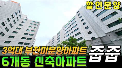 부천 6개동 미분양아파트 할인분양 줍줍 기회 3억대 32평형 방3개 욕실2개 주방 뒤편 통베란다 100자주식주차장 초등학교