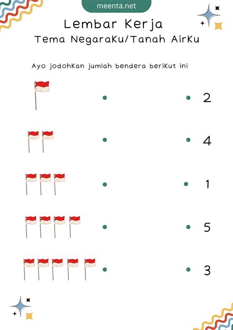 7 Lembar Kerja Paudtk Tema Negaraku Atau Tanah Airku Meenta