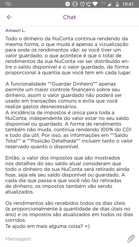 Esclarecimento rendimentos da função Guardar Dinheiro Conta do