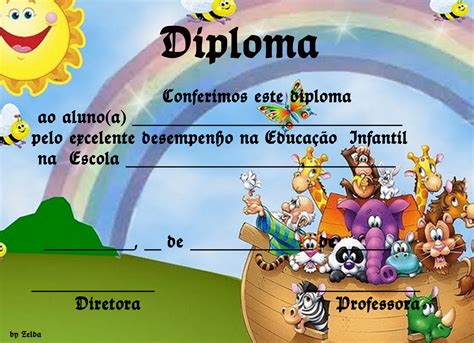 Muitos Modelos De Diplomas Para Formatura Da Educa O Infantil E