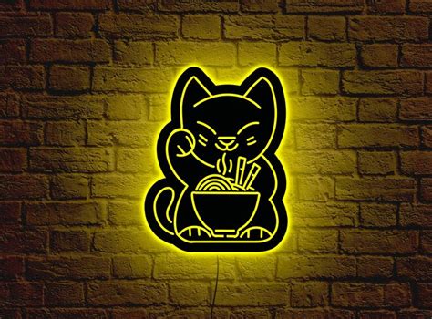 Maneki Neko Led Ramen Neon Sign Ramen Neon Light Maneki Neko Neon