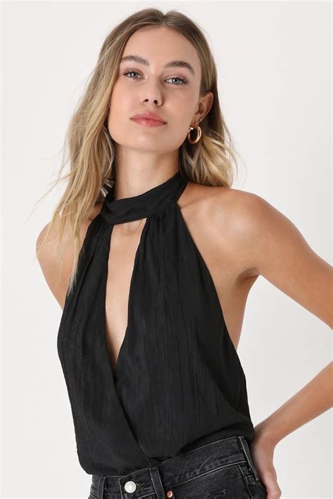 Halter Neck Bodysuit Sexy Cutout Top Backless Bodysuit Lulus