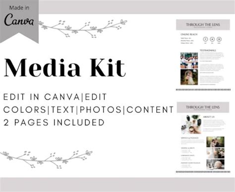 Media Kit Template Canvablogger Media Kitphotography Media Kiteditable