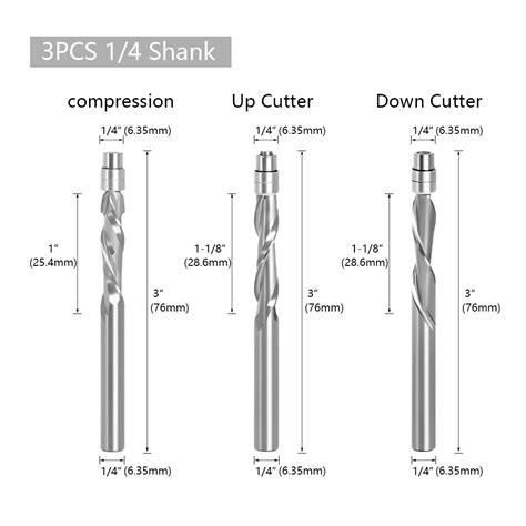 Lavie 1 4 Inch 6 35mm Shank Solid Carbide Top Bearing Guided Two Flute