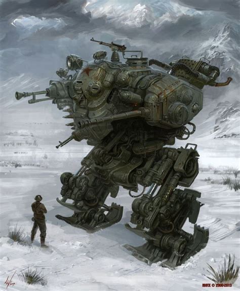 Soviet Mech Concept Art World Dieselpunk Mech