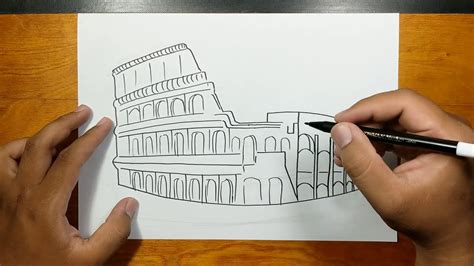 How To Draw Easy COLOSSEUM Step By Step YouTube