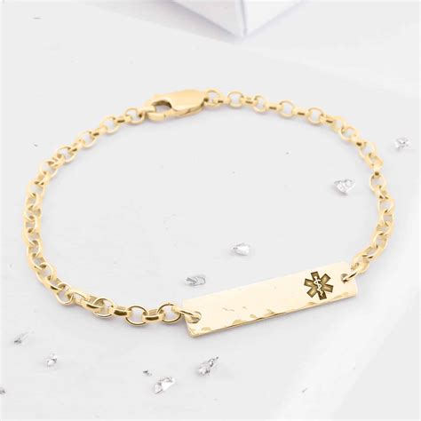 Real Gold Medical Alert Bracelet Hot Sale