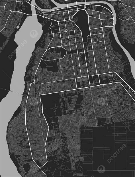 Tunis Street Map A Vector Poster Of The Urban City In Grayscale Vector