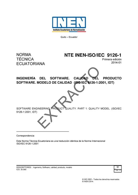 Nte Inen Iso Iec Es Sobre Auditor A Inform Tica Iso