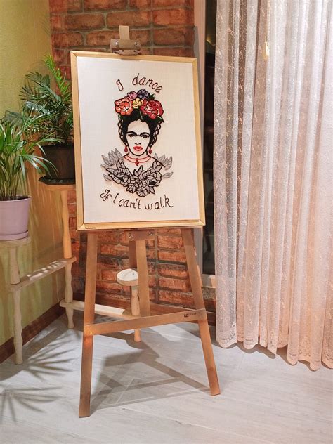 Frida Kahlo Punch Needle Art Large Fiber Art Wall Hanging Punch Nedle