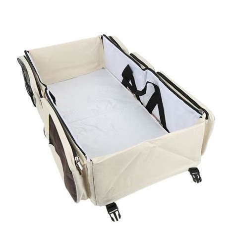 Beige Lit Pliant pour Bébé Berceau Sac à langer 3 en 1 Multifonctionnel