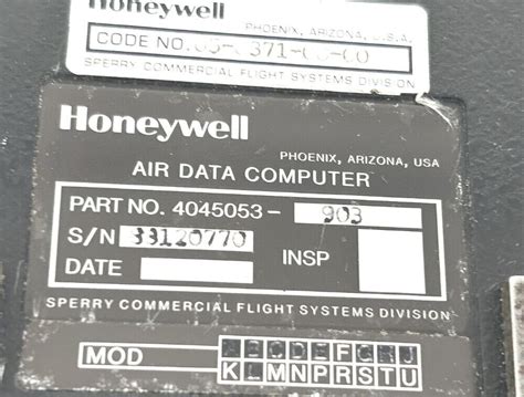 Sperry Aircraft Air Data Digital Computer Pn 4045053 903 Ebay