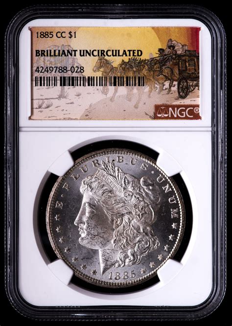 Cc Morgan Silver Dollar Stage Coach Label Ngc Brilliant