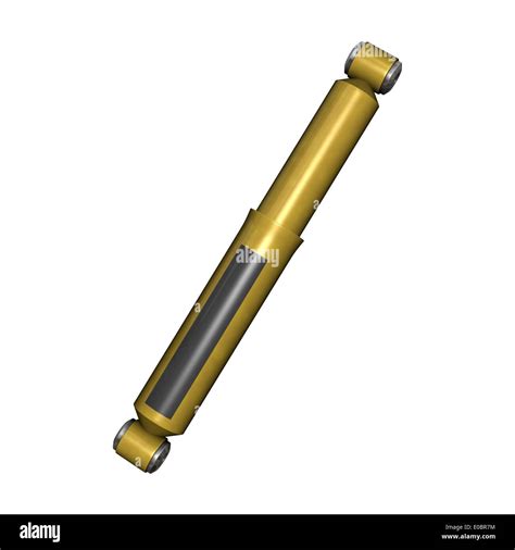 3d Digital Render Of A Hydraulic Shock Absorber Isolated On White