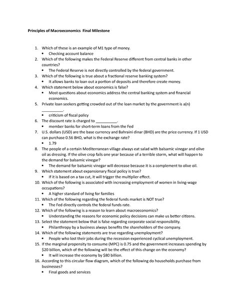 Sophia Pathways Principles Of Macroeconomics Final Milestone