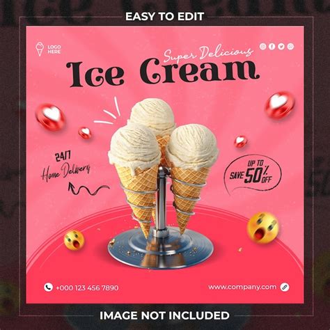 Premium PSD Special Ice Cream Social Media Post