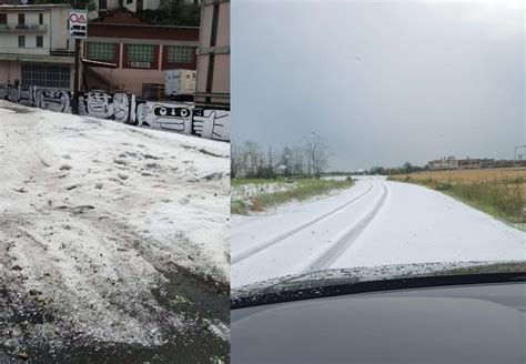 Alessandria Violenti Temporali E Grandine Strade Imbiancate Disagi E