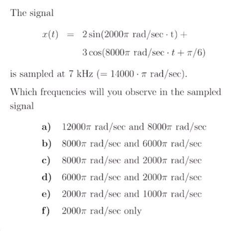 The signal | Chegg.com