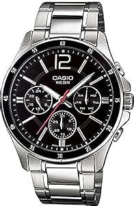 Casio Men S Watch Mtp D Avdf Black Dial Silver Band Buy Online