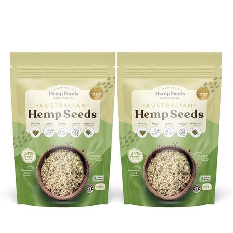 Buy Hemp Foods Australia Australian Grown Hulled Hemp Seeds 200g Twin Pack Online At Chemist